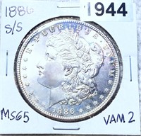1886-S/S Morgan Silver Dollar GEM BU VAM-2