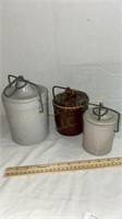 Three Stoneware Grease Pots