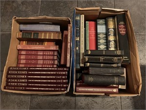 Two boxes of vintage books