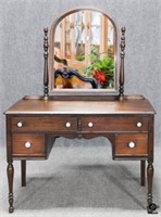 Vanity with Swivel Mirror and 4 Drawers