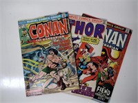 Vintage Thor and Conan Comic Books