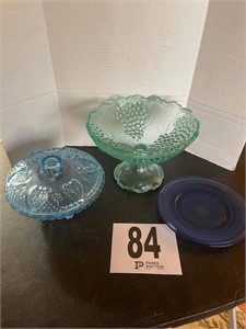 Assortment of Colored Glass Dishes (Plate, 2