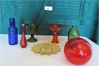 Vintage Colored Glass Mixed Lot