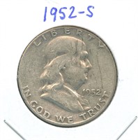 1952-S Franklin Silver Half Dollar