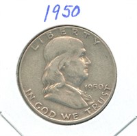 1950 Franklin Silver Half Dollar