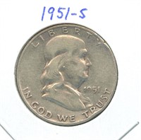 1951-S Franklin Silver Half Dollar