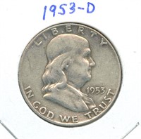 1953-D Franklin Silver Half Dollar