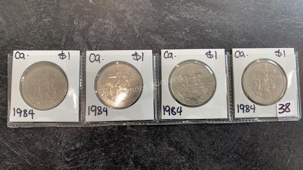 (4) 1984 Canadian 1 Dollar Coins