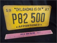 1987 Oklahoma license plate