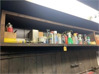 SHELF OF ASSORTED CHEMICALS & CLEANERS