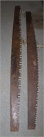 2 Vintage Saw Blades, 66" and 71"
