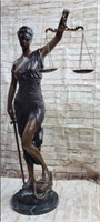 36" BRONZE BLIND LADY JUSTICE STATUE