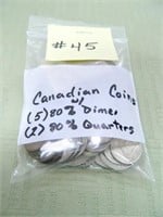 Canadian Coins w/(2) 80% quarters (5) 80% dimes