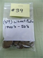 (49) Wheat Cents, 1940’s – 50’s