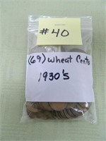 (69) Wheat Cents, 1930’s