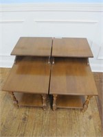 SET OF HAYWOOD WAKEFIELD END TABLES MAPLE