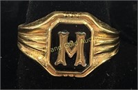 10K Gold Filled Emblem Ring Sz 10