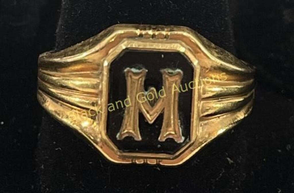 10K Gold Filled Emblem Ring Sz 10