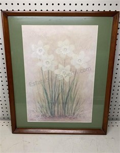 Framed White Daffodils Print 20x24 Debra Lake