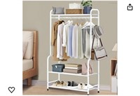 CLOTHING RACK WITH TOP SHELF (WHITE )