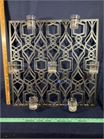 Metal candle holder with glass cups