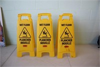 3 Wet Floor Signs