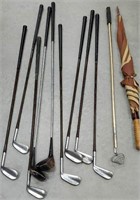 Group of golf clubs including Sam Snead