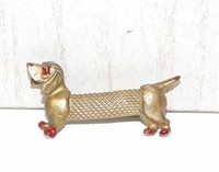 Vintage Jonette Textured Metal Dachshund Dog Pin