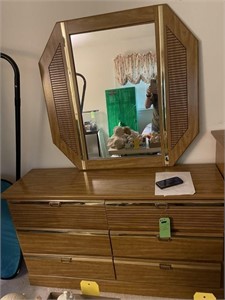 54x701/2 Dresser w/ 6 Drawers & Mirror