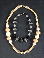 Eye Catching Wood and Plastic Bead Necklaces