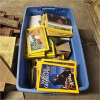 Tote full of National Geographic magazines