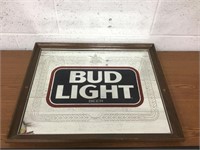 Framed Bud Light Beer Wall Mirror - 21.5" x 18"