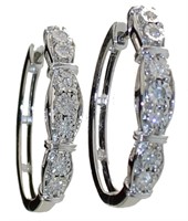 Quality 1/4 ct Diamond Hoop Earrings