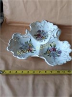 Porcelain 3 Section Dish Hand Painted