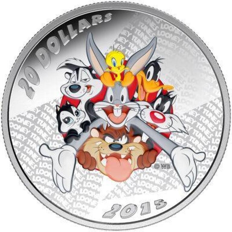 2015 Fine Silver $20 Coin - Looney Tunes Merrie Me