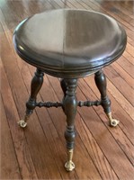 Piano stool with ball and claw feet