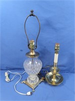 Baldwin Brass Candlestick Lamp, Crystal/Brass