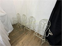 4 ORNATE IRON CHAIRS