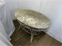 MARBLE TOP IRON TABLE