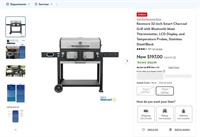 B3343  Kenmore 32" Smart Charcoal Grill, Stainless