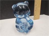 Blue Glass Fenton Teddy Bear