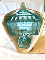 Vintage Blue Glass Wedding Bowl