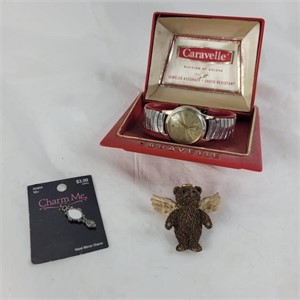 Various trinkets including Caravelle Watch