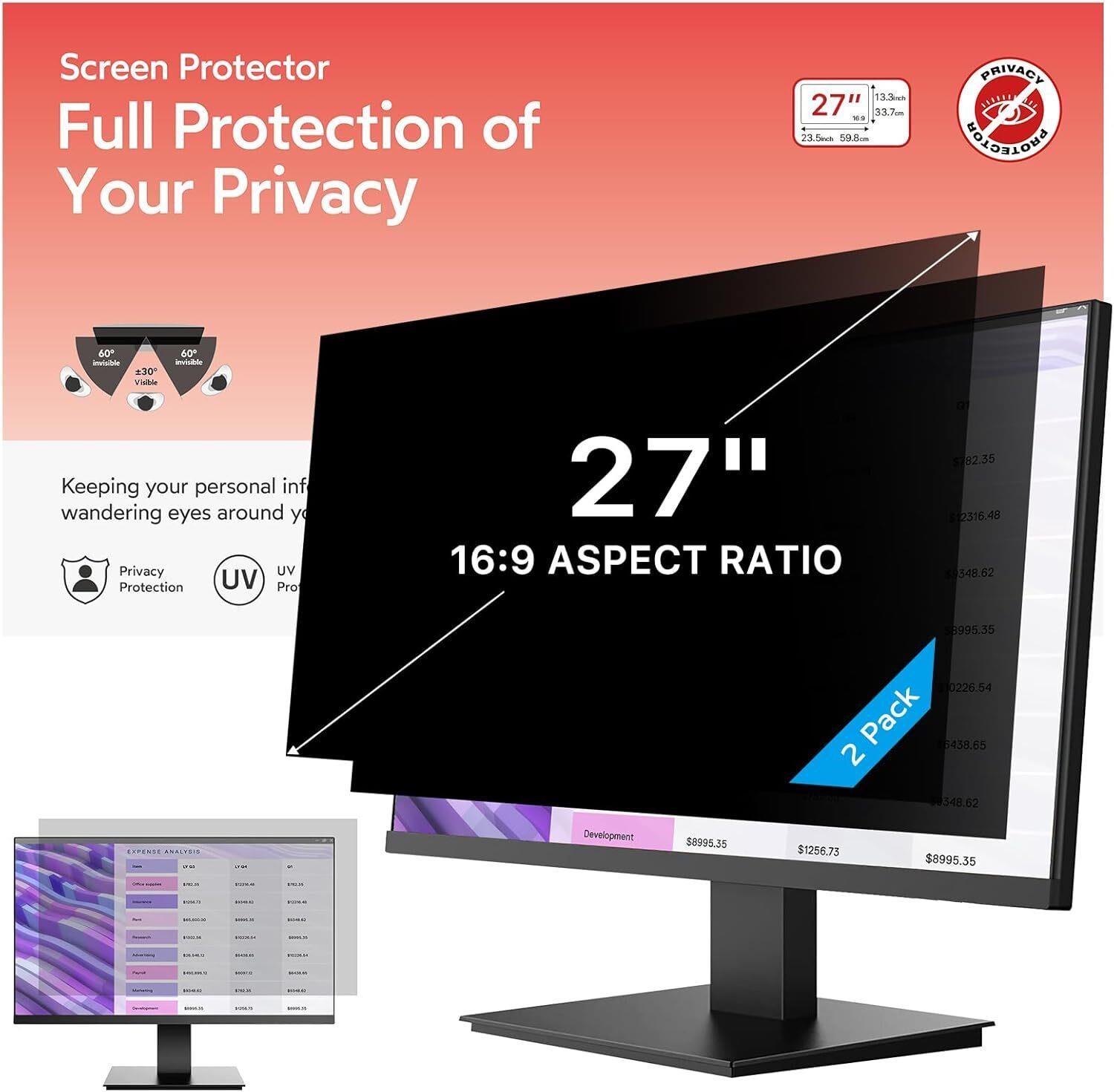 $60  27 Privacy Screen - Anti-Glare  UV-Block