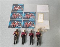 7 Star Trek Cards and 4 Figures