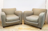 Donghia "Main Street" Upholstered Club Chairs, Pr