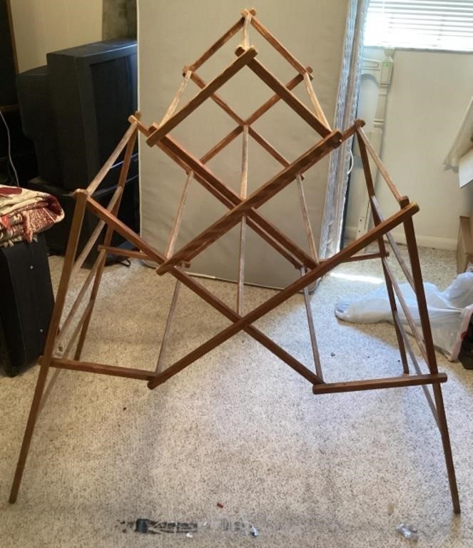 Vintage folding clothes drying rack