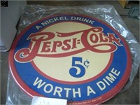 Metal Pepsi - Cola Replica Sign