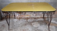 Vintage Wrough Iron Fomica Top Table w/Leaf