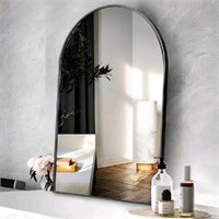 New Arcus Home Black Arched Mirror, 24"x36"